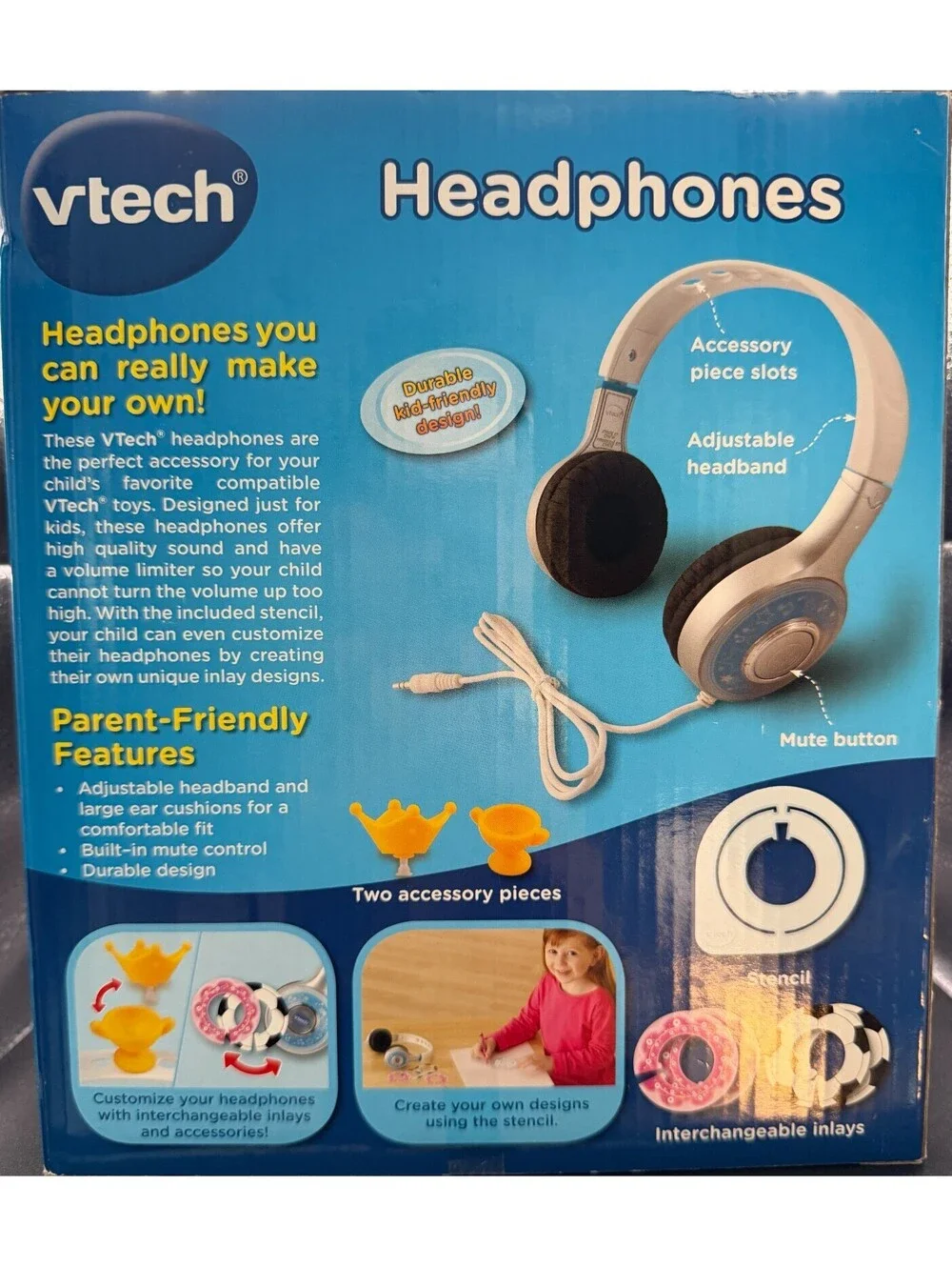 VTech Kids Customizable Wired Headphones with Volume Limiter 3-9 Years - NIB